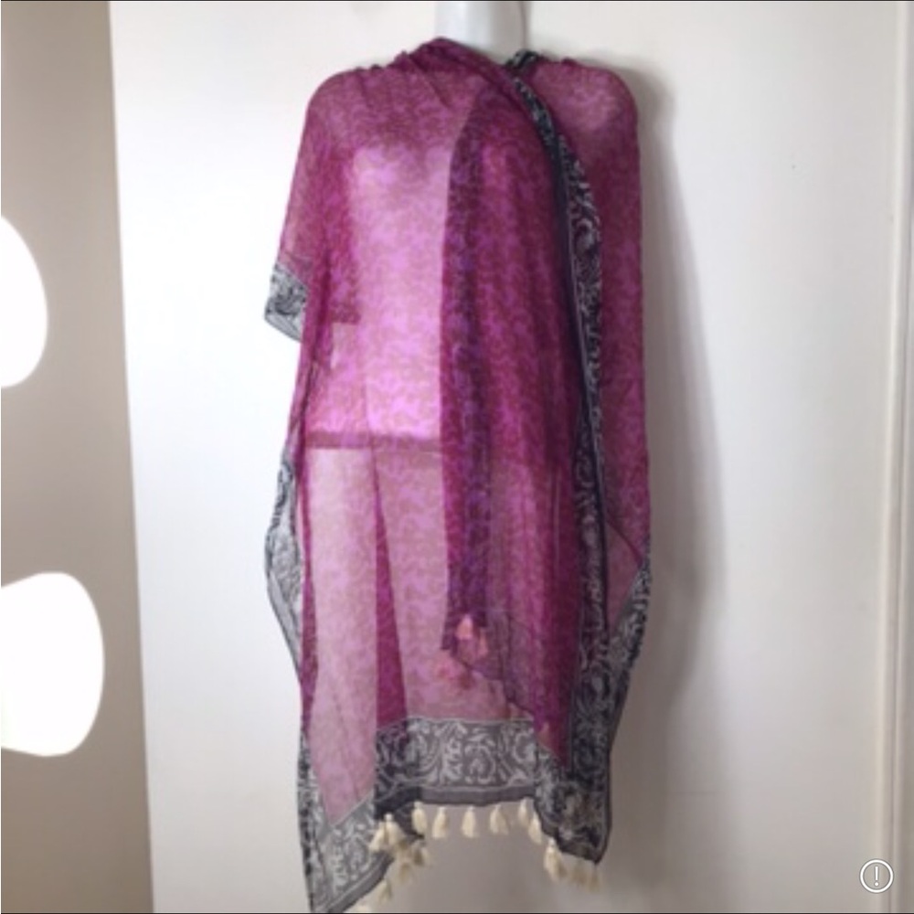 Lucky Brand tassel Elegant Purple and Black Women's Scarf